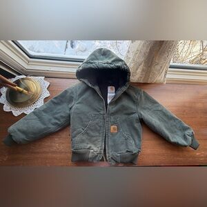 Vintage carhartt kids 4/5 T yyj130 insulated jacket moss green